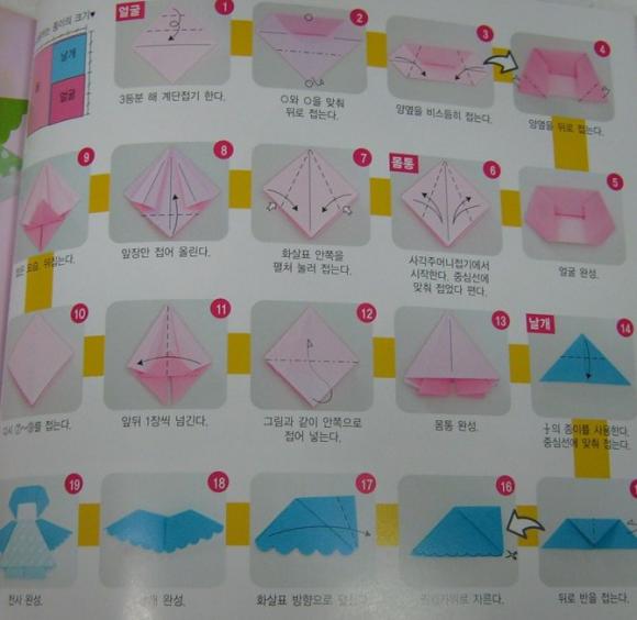 Оригами для детей — ангелочек. Смотрите схему сборки этой поделки: 4fc8a84531