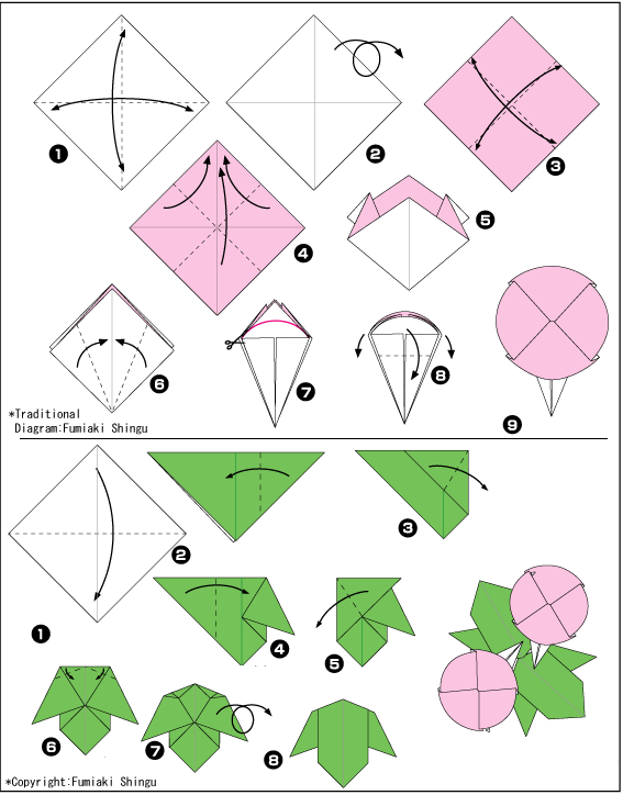 Схема модульного оригами кувшинка.