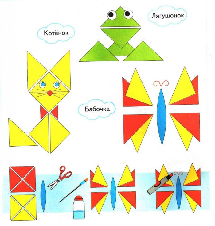 Аппликация для детей из геометрических фигур / Детское творчество ...