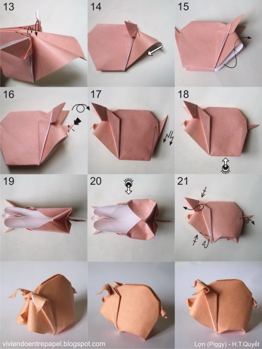 Оригинальная схема оригами - Свинка 8e49387fbf