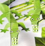 Крокодильчики из бумаги - объемные детские поделки из цветной бумаги