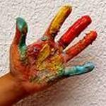 Урок творчества для детей - рисование  пальчиками  и ладошкой, фото