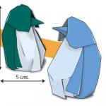Схемы оригами для детей. Пингвин