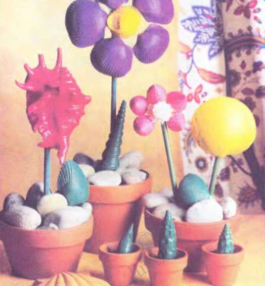 Цветы из ракушек - поделки из природных материалов для детей
