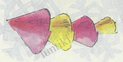 Объемные поделки из цветной бумаги для детей на основе конуса