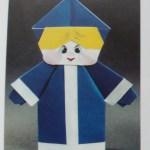 Новогодние схемы оригами для детей - фигурка Снегурочка
