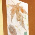 Осенняя открытка - аппликация-картина из листьев