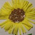 Аппликация для детей из крупы, из салфеток - цветы, подсолнух