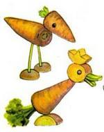 Забавные поделки из природного материала для детей, из овощей - зверюшки из моркови и картофеля