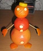 Поделка Апельсиновое чудо - лепим снеговика из цитрусовых