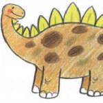 Урок рисования карандашом для детей - рисование динозавра и тираннозавра