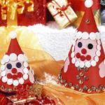 Дед Мороз - поделки из картона и пуговиц для детей