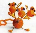 Оранжевый дракон - поделка из бисера для детей
