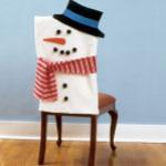 Чехол для стула - Снеговик, украшение комнаты к Новому году своими руками