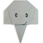 Слоник - простая поделка для детей из бумаги, оригами