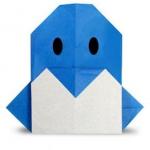 Пингвин - поделка оригами для детей