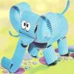Слоненок - поделка для детей из гофрированного картона