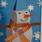 Снеговик - зимняя поделка из бумаги. Детское творчество