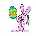 Easter Bunny Cartoon - как нарисовать пасхального кролика, поэтапный урок