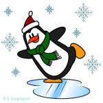 Пингвин на льду - рисование для детей
