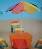Зонтик и столик из бумаги - поделки оригами для детей