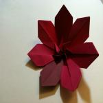 Клематис из бумаги. Модульное оригами, схема сборки