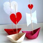 Поделка к Дню святого Валентина - кораблик