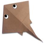 Оригами для детей - скат из бумаги, схема