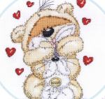 Влюбленный медвежонок - схема вышивки крестиком