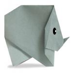 Оригами для малышей, поделка из бумаги - Носорог