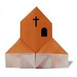 Оригами церковь - поделка для малышей