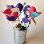 Птички из фетра для украшения цветов. Мягкие игрушки