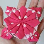 Как сделать оригами - цветок из ткани 2