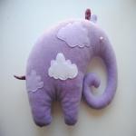Игрушка подушка из флиса. Фиолетовый слон своими руками