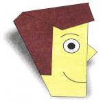 Оригами из бумаги. Челевечек