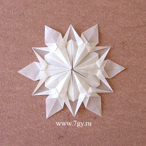 Схема оригами снежинки