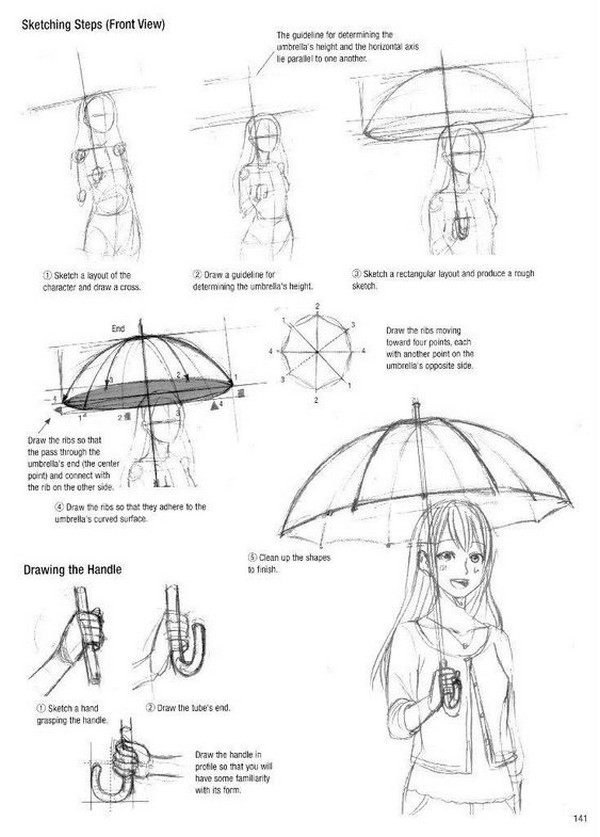 Урок рисования зонтиков